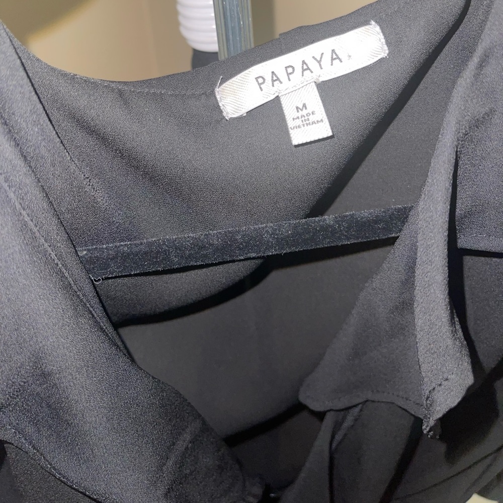 Sheer Ruffle Black wrap blouse - Picture 2 of 3